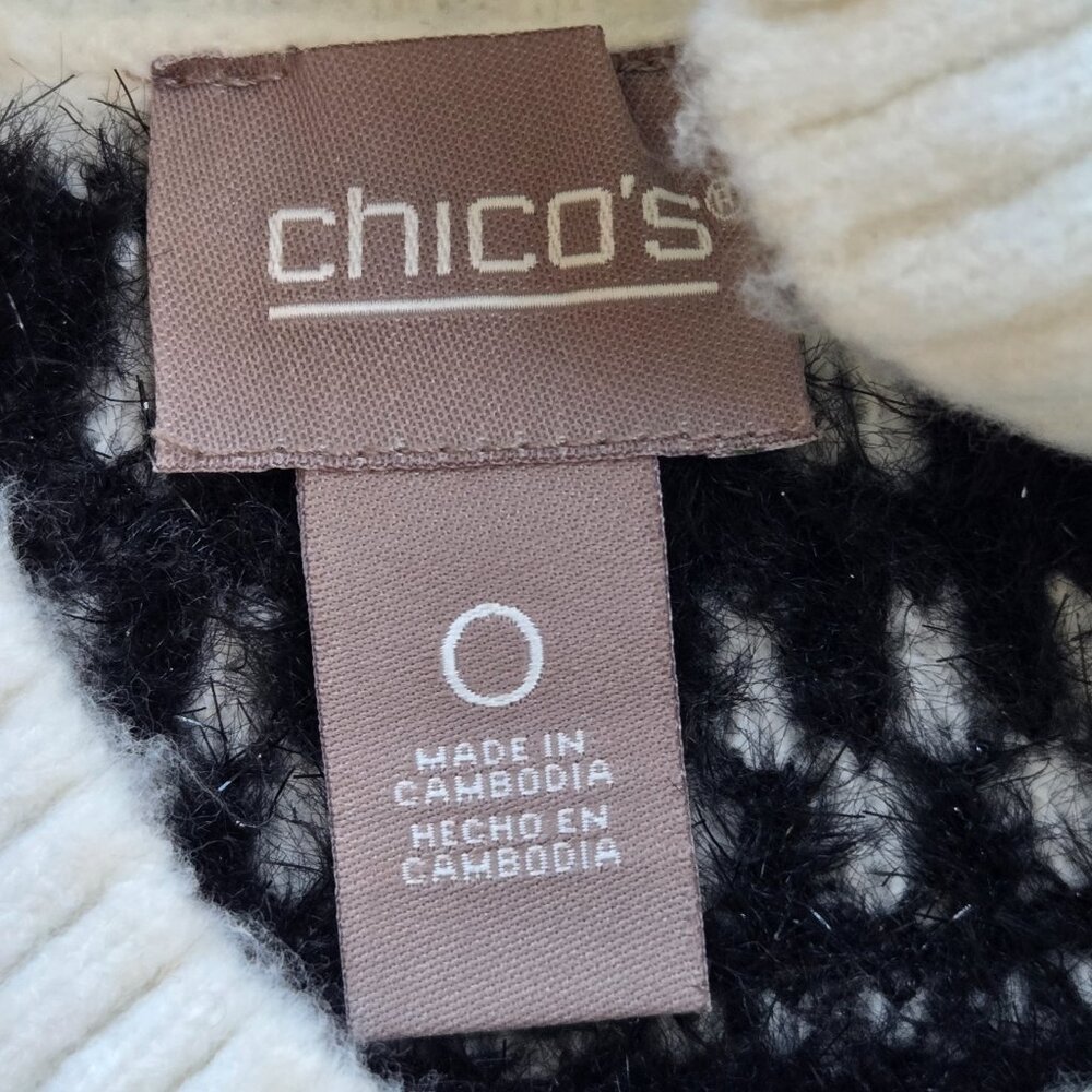 NWT Chico's Tinsel Sparkle Fair Isle Sweater - Picture 5 of 10